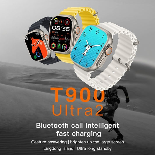 T900 Ultra 2 Series Smartwatch With Wireless Charging AI Voice Wakeup Built In Games Bluethooth Sports Mode Etc