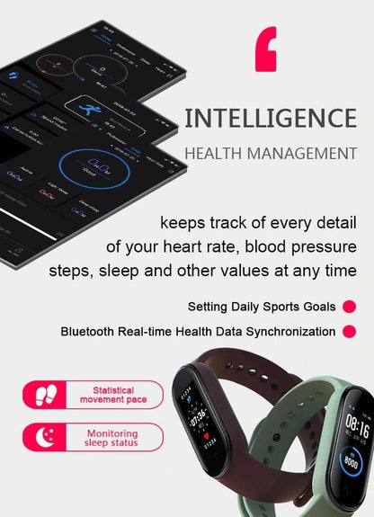 M5 Smart Watch Music Payback Bluetooth Blood Pressure Waterproof Heart Rate Monitor Fitness Bracelet